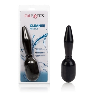 Cleaner Douche Missile Black PVC Single Part Anal Douche Bulb 6 Inch Black Douches