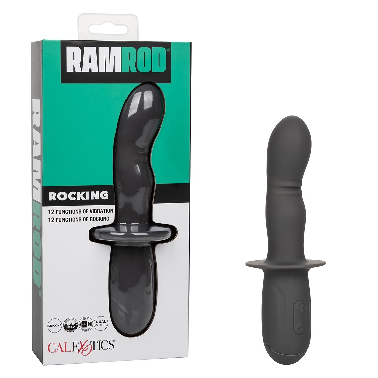 Ramrod Rocking Dual Motor Black Silicone Probe with 12 Vibration and Rocking Functions, USB Rechargeable and Waterproof Default Title Prostate Tools