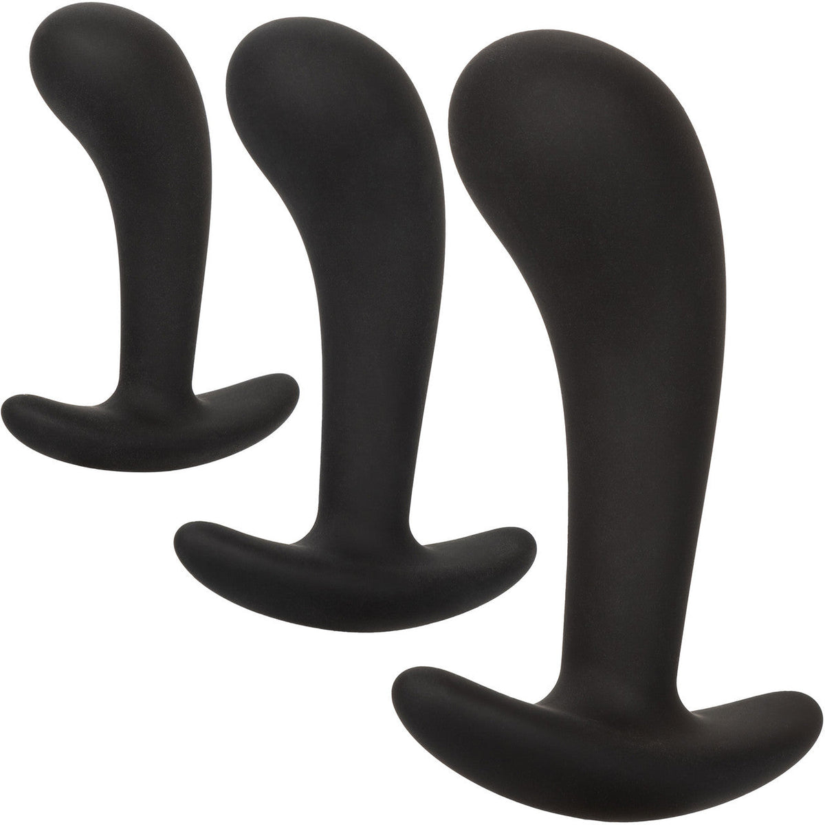 Silicone Prostate Kit – Curved Silicone Anal Plugs with Three Graduated Sizes and Satin Finish > Anal Range > Prostate Plugs