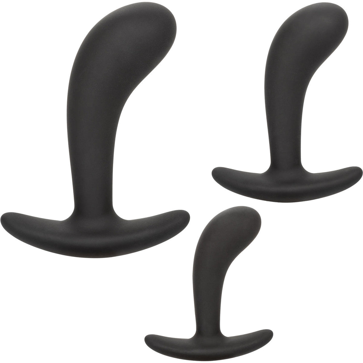 Silicone Prostate Kit – Curved Silicone Anal Plugs with Three Graduated Sizes and Satin Finish > Anal Range > Prostate Plugs