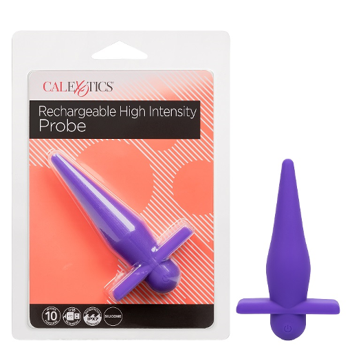 Rechargeable High Intensity Probe Purple Silicone Tapered Toy with 10 Vibration Functions Waterproof IPX7 Default Title Butt Plugs - Vibrating