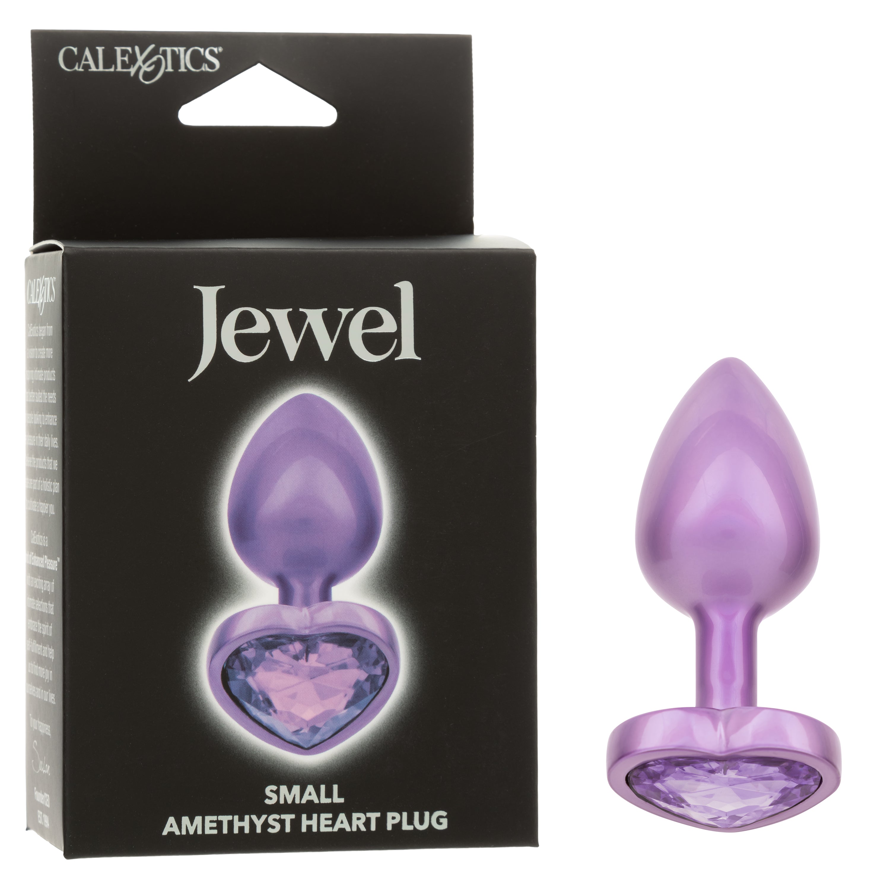 Jewel Small Amethyst Heart Plug – Smooth Streamlined Metal Butt Plug 2.25 Inch by 1.25 Inch Default Title > Anal Range > Jewel Butt Plugs