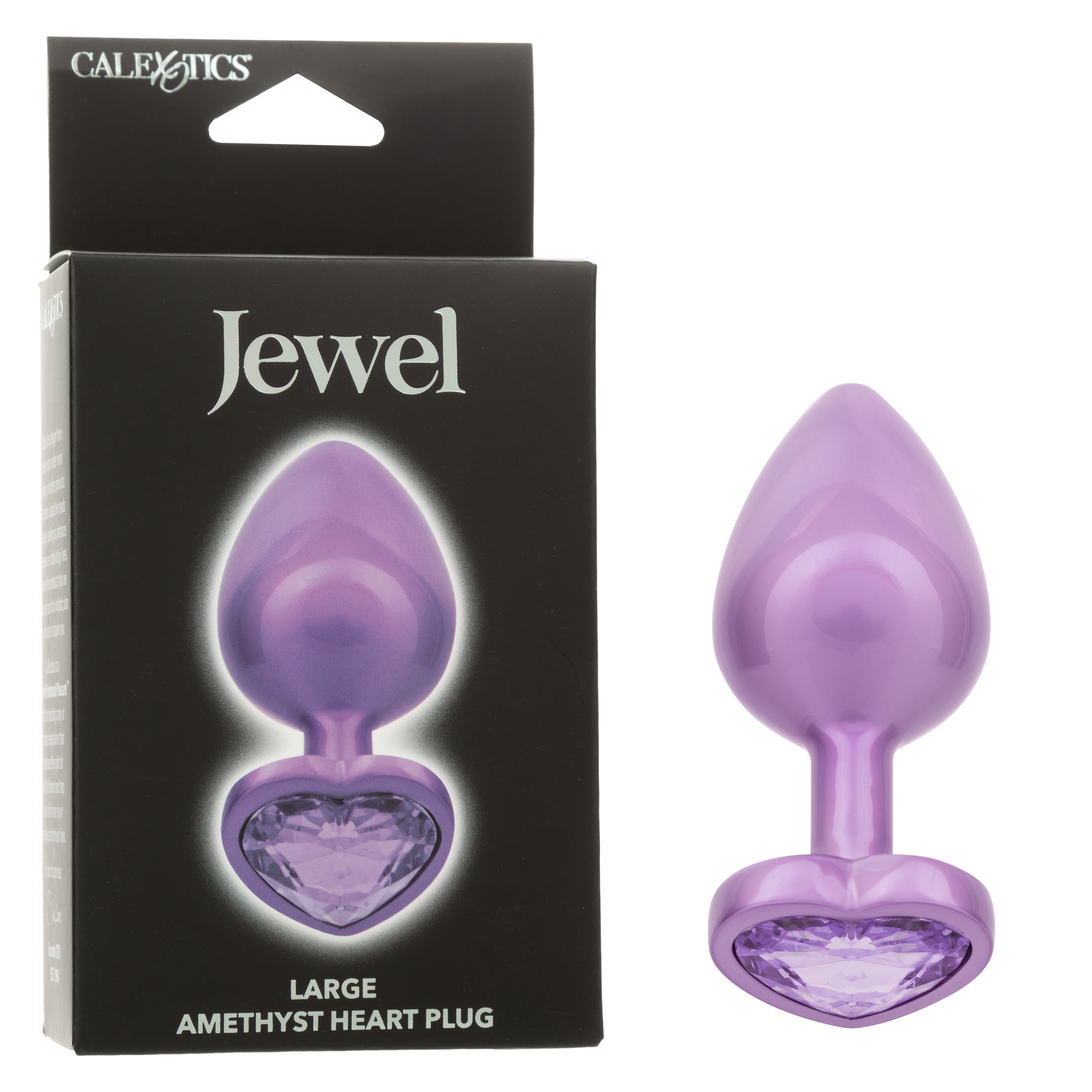 Jewel Large Amethyst Heart Plug with Iridescent Finish and Sparkling Gem Accent Secondary image
