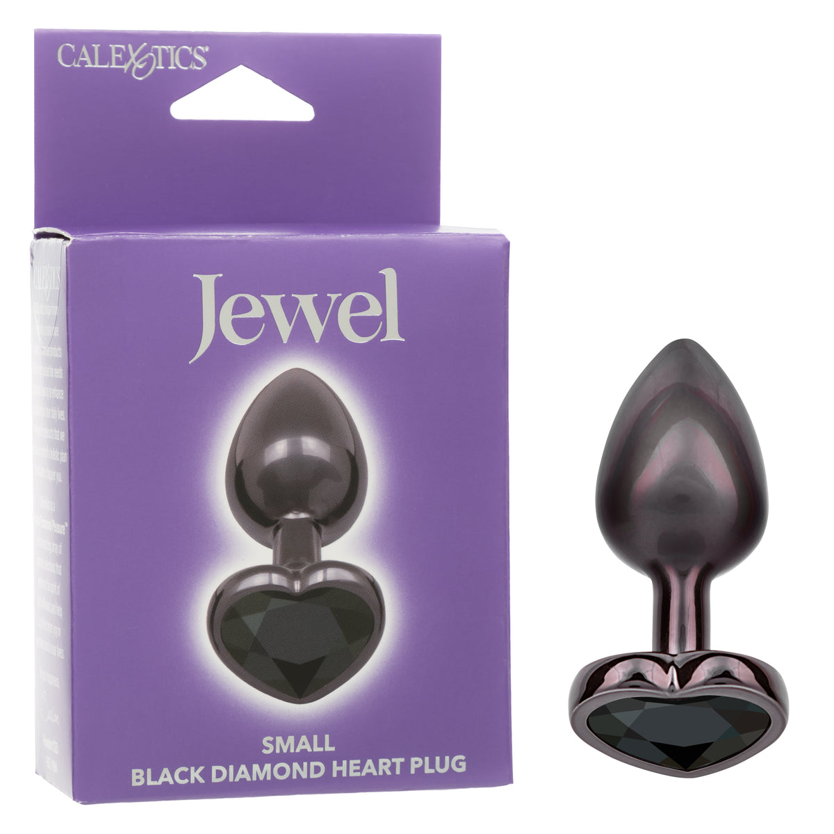 Jewel Small Black Diamond Heart Plug with Iridescent Finish and Streamlined Design Default Title Butt Plugs