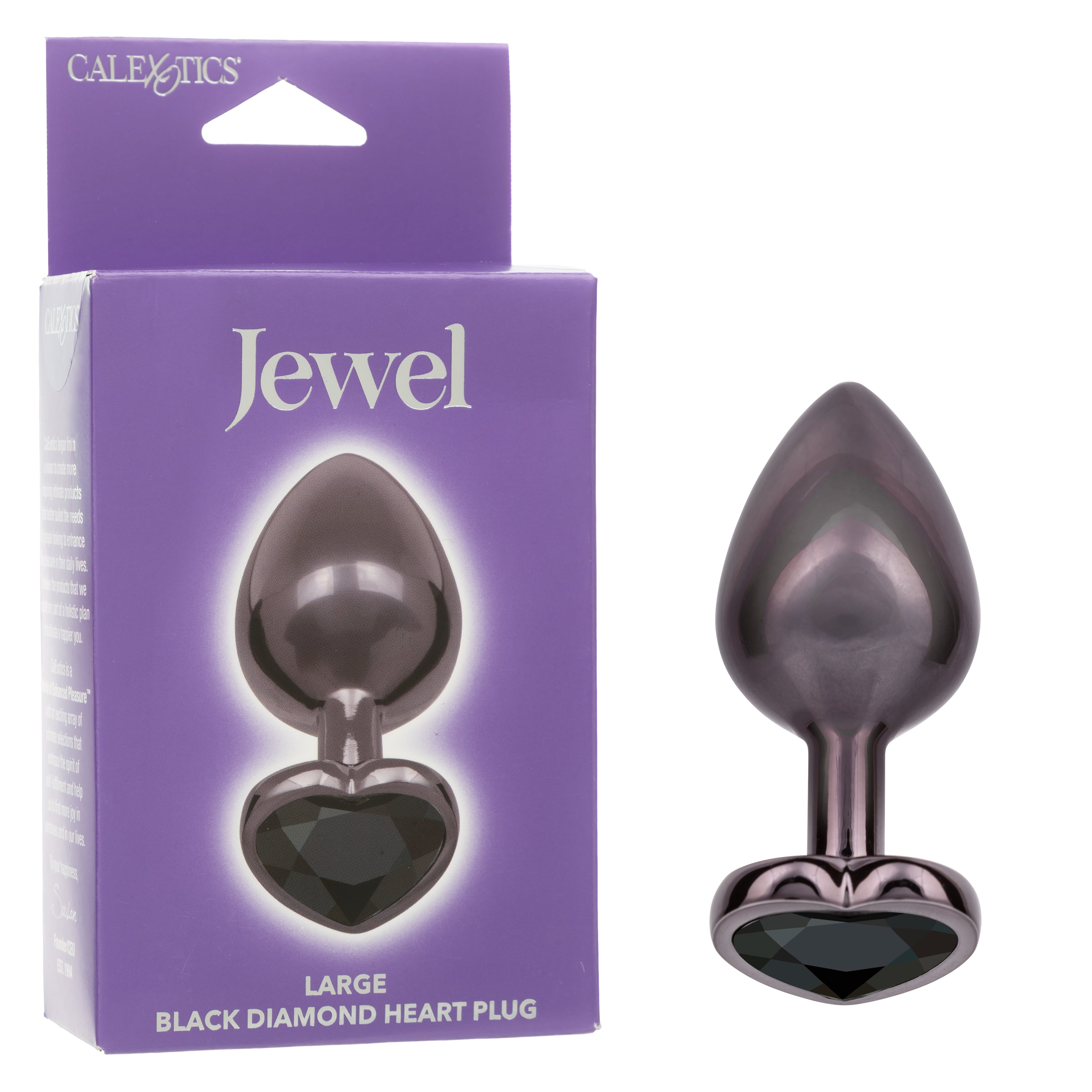 Jewel Large Black Diamond Heart Plug – Smooth Seamless Design, Iridescent Finish Anal Plug Secondary image