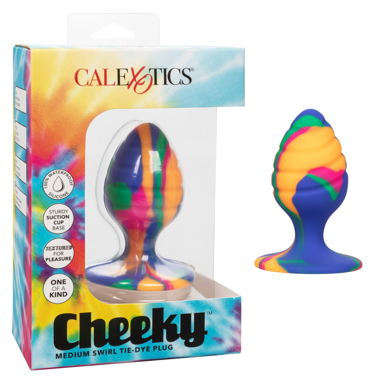 Cheeky Medium Swirl Tie Dye – Colorful Medium Butt Plug Multi > Anal Range > Butt Plugs