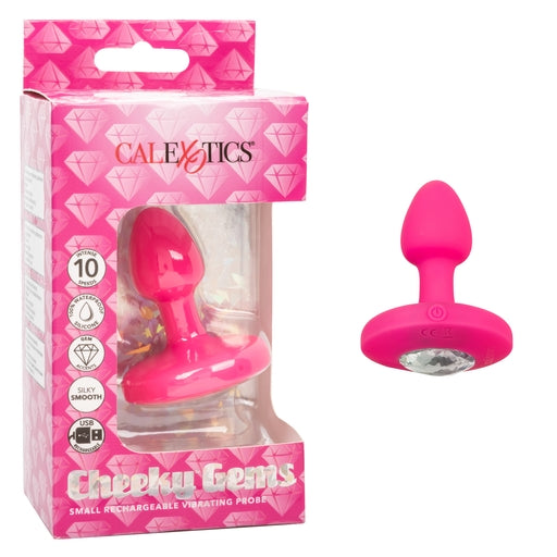 Cheeky Gems Small Rechargeable Vibrating Probe Pink Flexible Silicone 10 Vibration Modes Default Title Butt Plugs - Vibrating