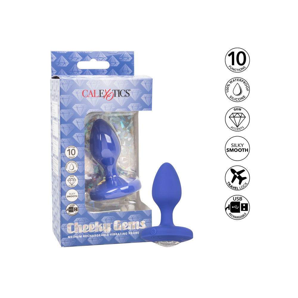 Cheeky Gems Collection Medium 3.5 Inches Silicone Butt Plug with Interchangeable Gems > Anal Range > Jewel Butt Plugs