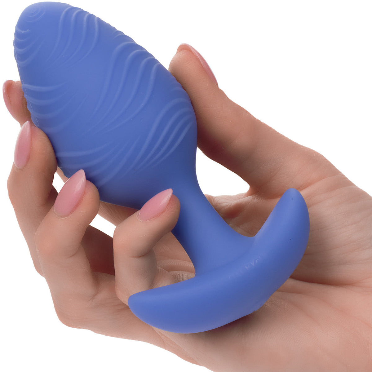 Cheeky™ Vibrating Glow-In-The-Dark Large Blue Silicone Butt Plug with 10 Speeds and Battery > Anal Range > Vibrating Butt Plugs