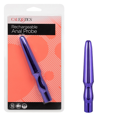 Rechargeable Anal Probe Metallic Purple Sleek Slim Design Waterproof with 10 Vibration Functions USB Rechargeable Default Title Butt Plugs