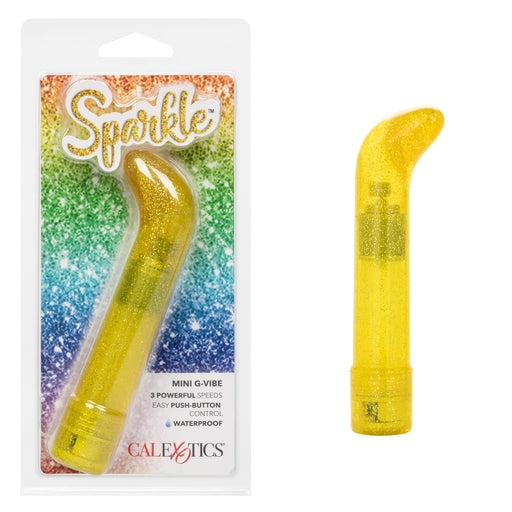 Sparkle Mini G-Vibe Yellow Waterproof Mini G Massager with 3 Speeds and Glitter Finish Default Title Vibrators