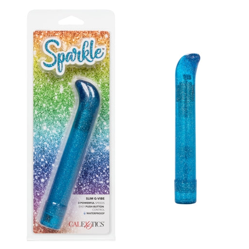 Sparkle Slim G-Vibe Blue Waterproof G-Spot Massager with Three Speeds and Glitter Finish Default Title BULLETS
