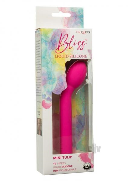 Bliss Liquid Silicone Mini Tulip Pink Rechargeable G-Spot Stimulator with 10 Vibration Speeds Default Title BULLETS