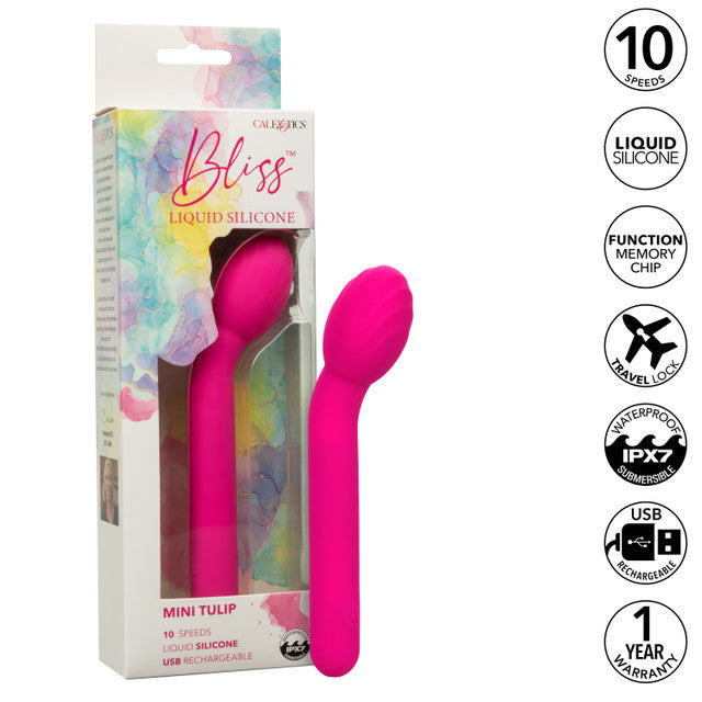 Bliss Liquid Silicone Mini Tulip Pink G-Spot Stimulator with 10 Vibration Speeds > Sex Toys For Ladies > G-Spot Vibrators