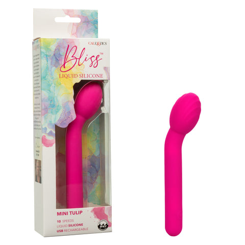 Bliss Liquid Silicone Mini Tulip Pink Rechargeable G-Spot Stimulator with 10 Vibration Speeds Default Title Rose Stimulators