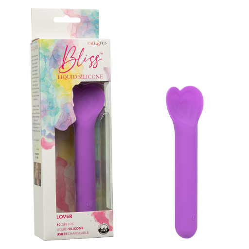 Bliss Liquid Silicone Lover Purple Heart Shaped Mini Vibrator Waterproof Secondary image