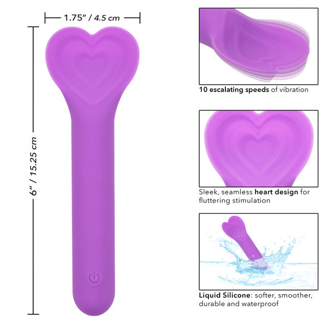 Bliss Liquid Silicone Lover Purple Heart Shaped Mini Vibrator Waterproof > Vibrators > Standard Vibrators
