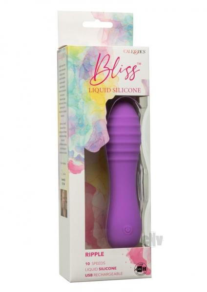 Bliss Liquid Silicone Ripple Massager Purple USB Rechargeable 10 Speeds Waterproof Default Title BULLETS
