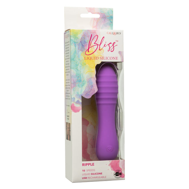 Bliss Liquid Silicone Ripple Massager Purple 10 Speeds Waterproof > Vibrators > Mini Vibrators