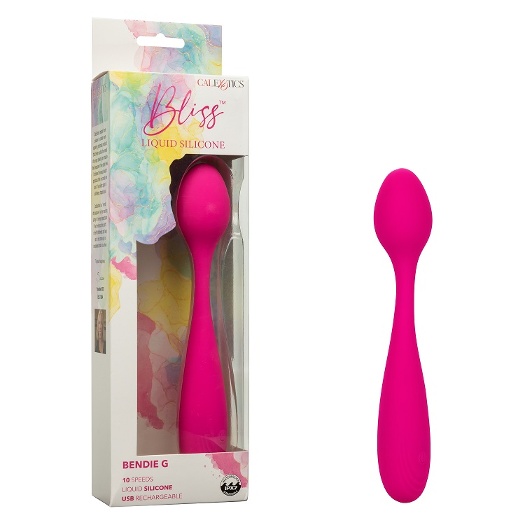 Bliss Liquid Silicone Bendie G Vibrator with 10 Speeds USB Rechargeable Pink Default Title VIBRATORS
