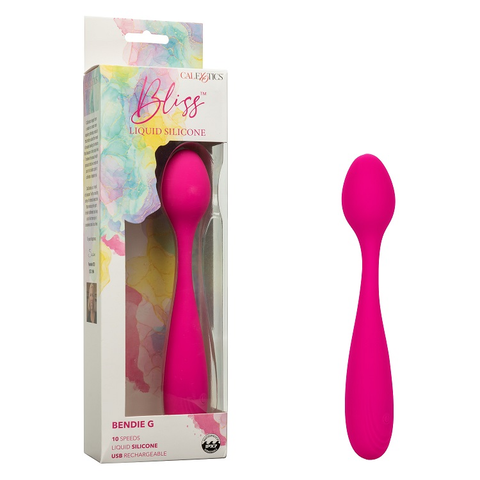 Bliss Liquid Silicone Bendie G Vibrator with 10 Speeds USB Rechargeable Pink Default Title Vibrators