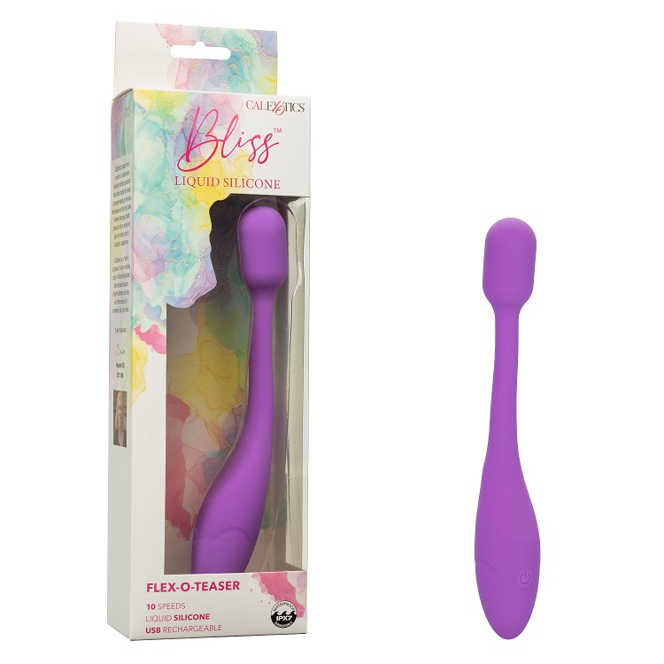 Bliss Liquid Silicone Flex-O-Teaser Purple USB Rechargeable Mini Massager with 10 Speeds and Flexible Neck Default Title VIBRATORS
