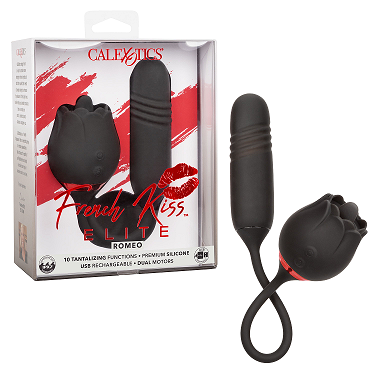 French Kiss Elite Romeo Black Rechargeable Silicone Dual Motor Massager Default Title STIMULATORS