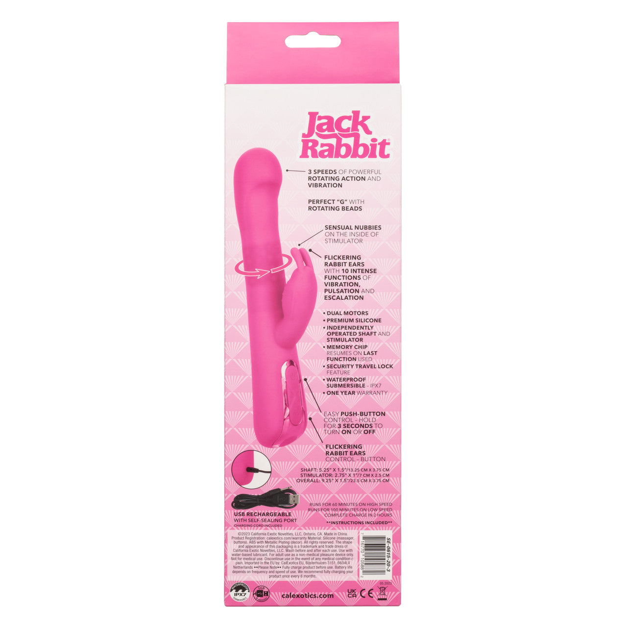 Jack Rabbit Elite Beaded G Rabbit Vibrator in Pink with Dual Stimulation and Rotating Action > Sex Toys For Ladies > G-Spot Vibrators