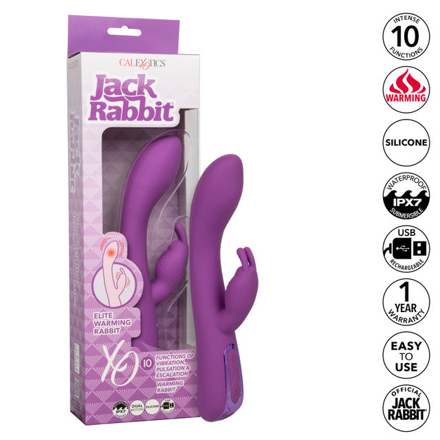 Jack Rabbit Elite Warming Rabbit Purple 9.2 Inch with Heating Function Silicone > Vibrators > Ladies > Rabbit