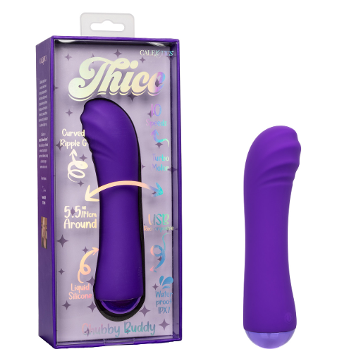 Thicc Chubby Buddy Purple 5.5 Inch Curved Ripple G-Spot Massager with 10 Speeds Waterproof USB Rechargeable Default Title Vibrators