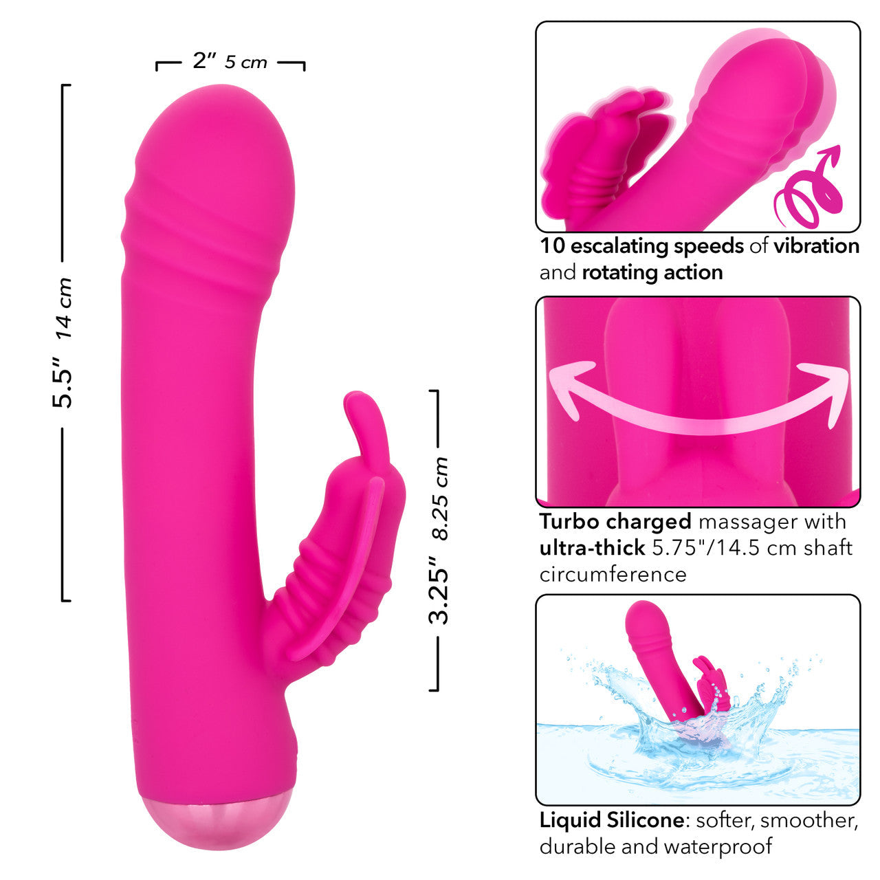 Thicc Chubby Rotating Butterfly – Waterproof 5.75 Inch Shaft Massager > Vibrators > Ladies > Rabbit