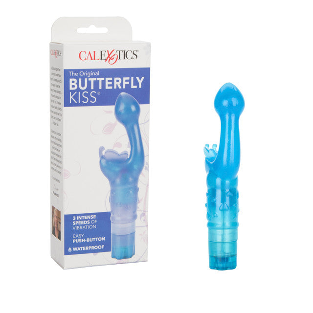 The Original Butterfly Kiss Blue Multi-Speed Waterproof 3-Inch Vibrator Blue VIBRATORS-RABBIT-MULTI
