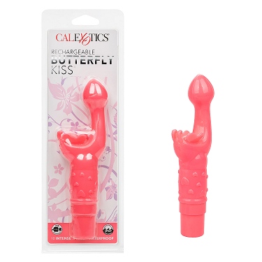 Rechargeable Butterfly Kiss Pink Dual Stimulation Vibrator 10 Speeds Waterproof USB Rechargeable Default Title VIBRATORS-RABBIT