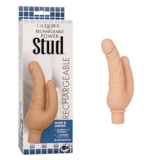 Power Stud Over and Under Rechargeable Dual Penetration Vibrator Ivory Default Title Vibrators