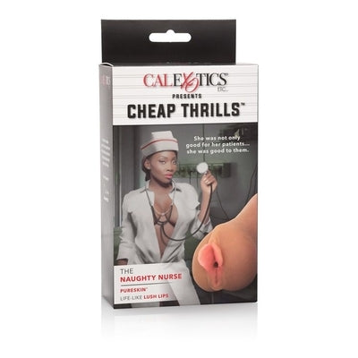 Cheap Thrills The Naughty Nurse Masturbator with PureSkin Life-Like Lush Lips and Tight Suction Chamber Brown Strokers - Manual