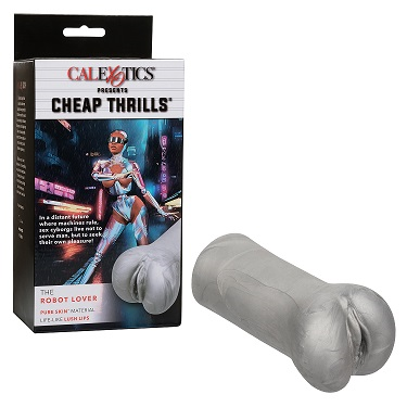Cheap Thrills The Robot Lover Realistic Gray Masturbator with Pure Skin Material and Textured Interior Silver Strokers - Fantasy