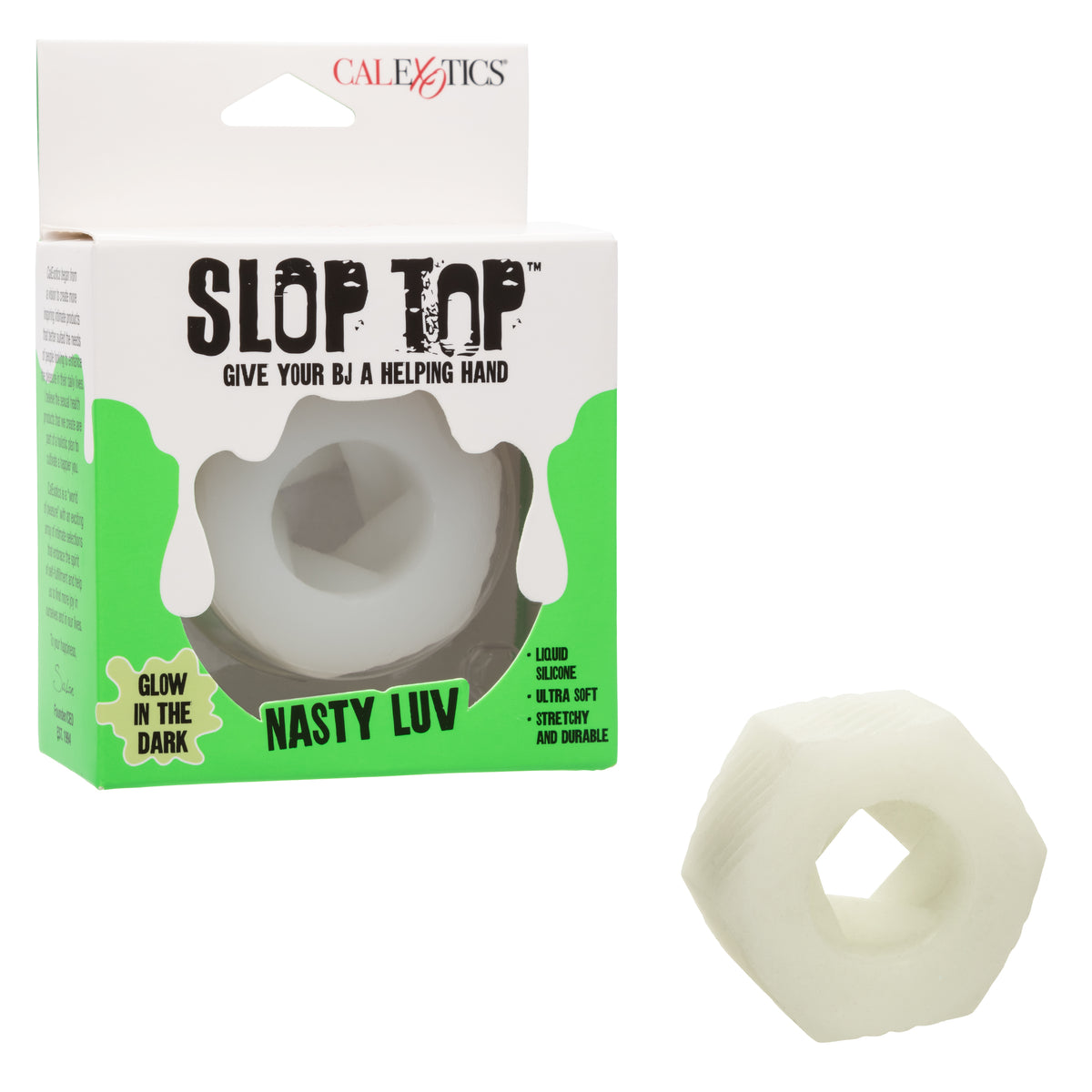 Slop Top™ Nasty Luv® Textured Glow in the Dark Liquid Silicone Stroker Default Title Strokers - Manual