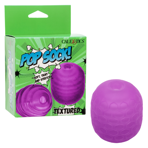 Pop Sock Textured Reversible Masturbator Purple Soft Tight Stretchy Sleeve > Sex Toys For Men > Masturbators Cup