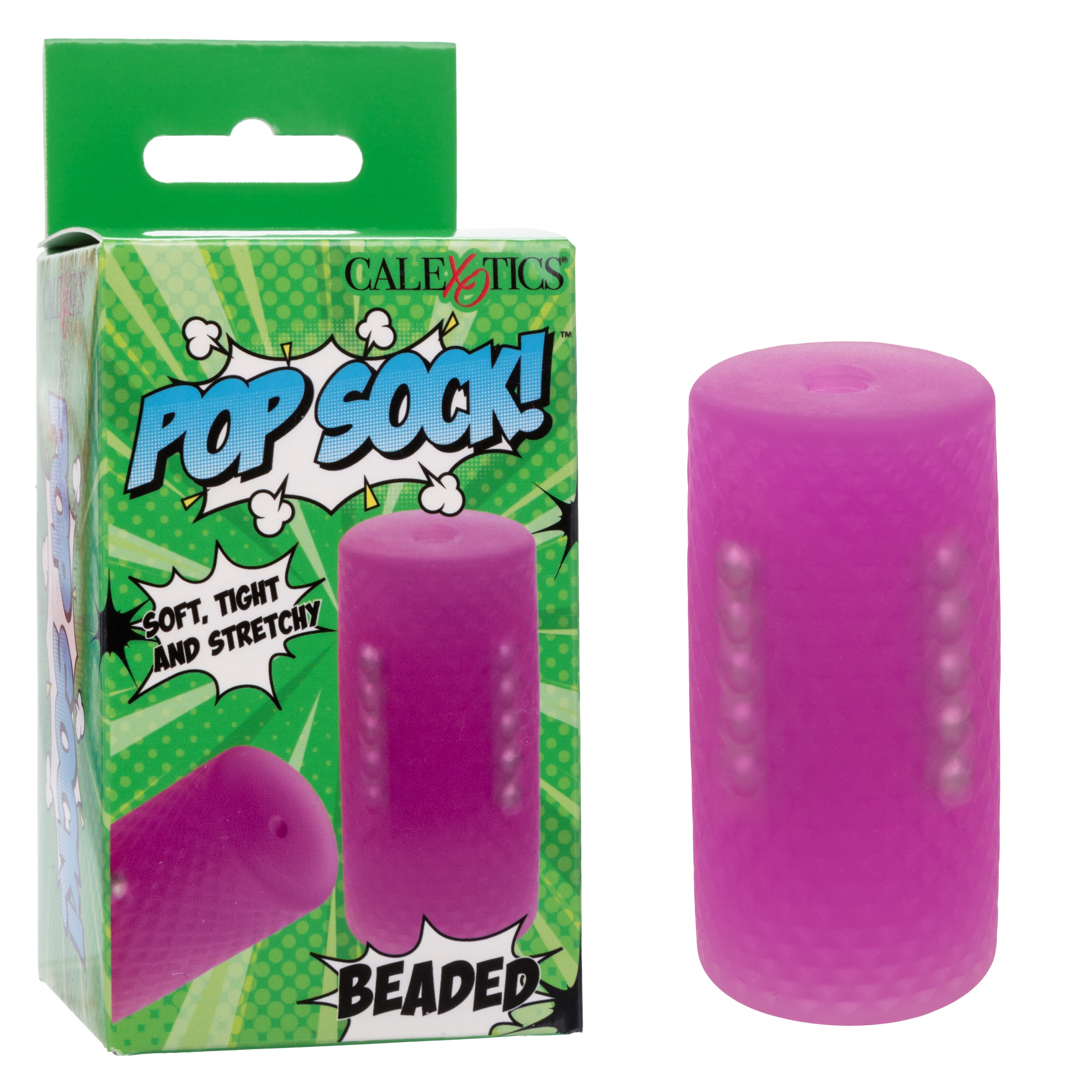 Pop Sock Beaded Purple Textured Soft Stretchy Male Stroker Sleeve Secondary image