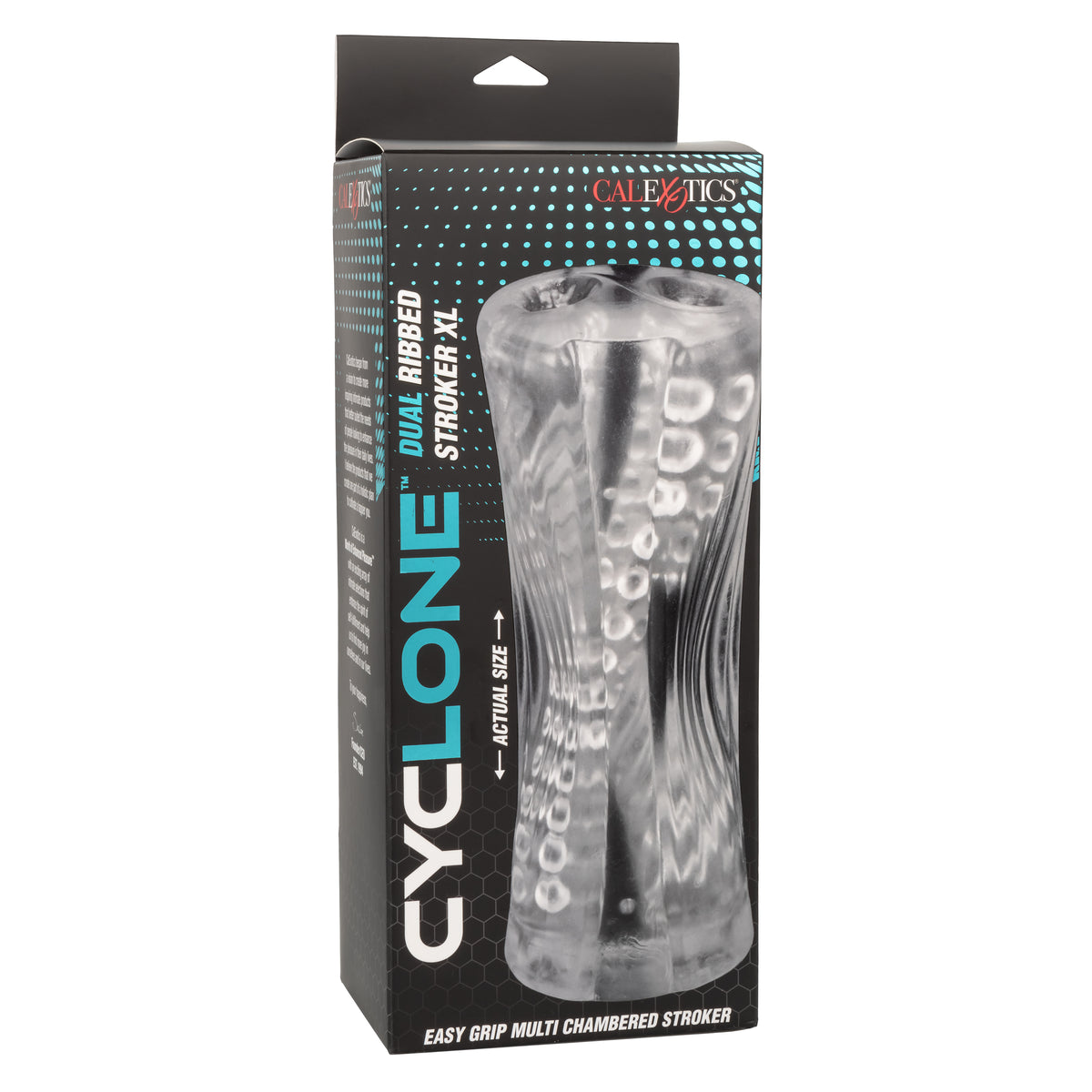 Cyclone Dual Ribbed Stroker XL Transparent Easy Grip Multi-Chambered Stroker Default Title Strokers - Manual