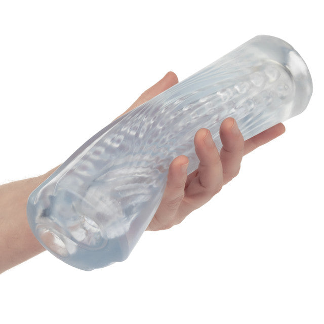 Cyclone Dual Ribbed Stroker XL Transparent Easy Grip Multi-Chambered Stroker > Sex Toys For Men > Masturbators > Manual