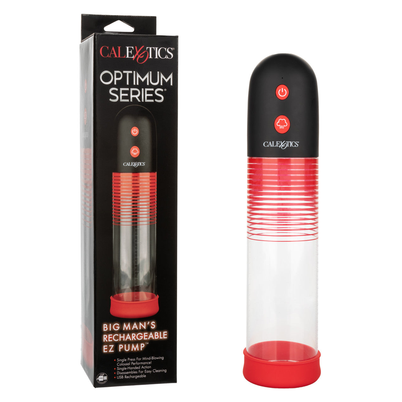 Optimum Series Big Man’s EZ Pump with Clear Cylinder and Red Silicone Base Default Title > Pumps > Penis Pumps Electric