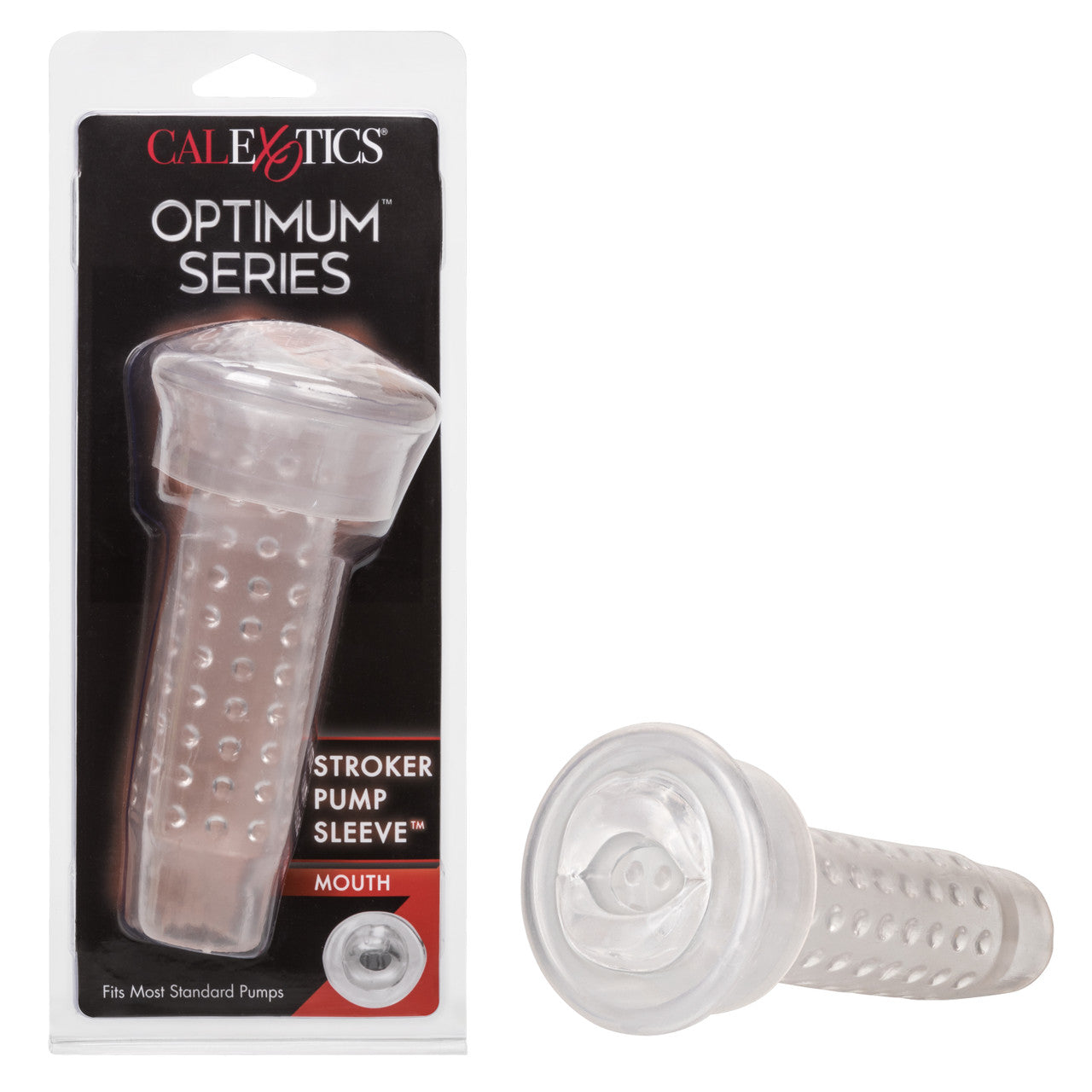 Optimum Series Stroker Pump Sleeve Mouth Transparent Medium Size Clear Strokers - Manual