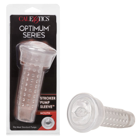 Optimum Series Stroker Pump Sleeve Mouth Transparent Medium Size Clear Strokers - Manual