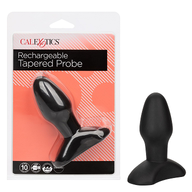 Rechargeable Tapered Probe in Black Silicone with 10 Vibration Functions and USB Charging Default Title Prostate Tools