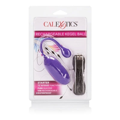 Rechargeable Kegel Ball Starter Vibrator with 12 Intense Functions, Purple Silicone, USB Rechargeable, Waterproof Purple > Sex Toys For Ladies > Kegel Exercise