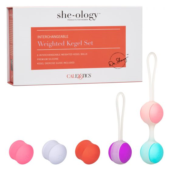 She-Ology Interchangeable Weighted Kegel Set with 6 Premium Silicone Balls in Multiple Weights and Colors Default Title > Sex Toys For Ladies > Kegel Exercise
