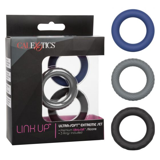 Link Up Ultra-Soft Extreme Set Dark Silicone 3-Pack Enhancer Rings Default Title COCK RINGS