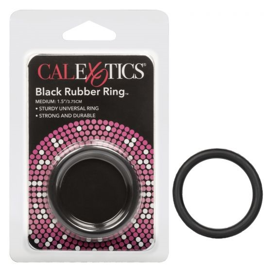 CalExotics Rubber Ring Medium Black – Durable Erection Support and Comfort Black Cockrings