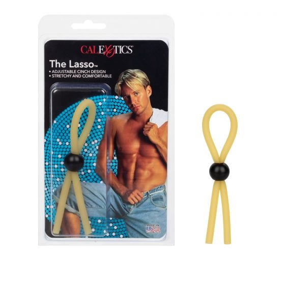 The Lasso Adjustable Latex Erection Enhancer with Stretchy and Comfortable Cinch Design Beige COCK RINGS